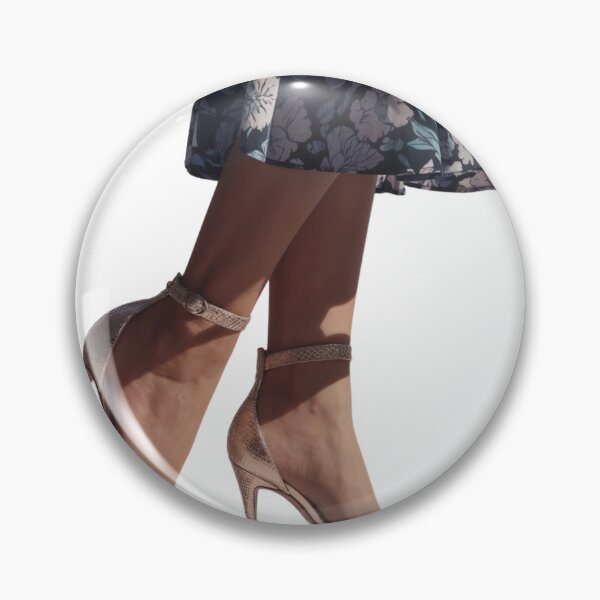 Item preview, Close Up of Legs in Nude High Heeled Sandals and Floral Skirt designed and sold by Creative88Art.