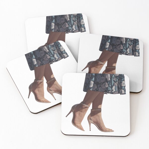Item preview, Close Up of Legs in Nude High Heeled Sandals and Floral Skirt designed and sold by Creative88Art.