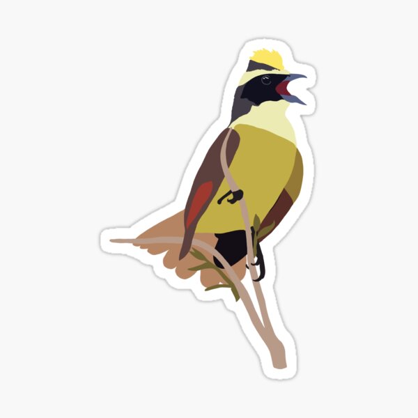 Yellow Singing Bird with Crest Sticker