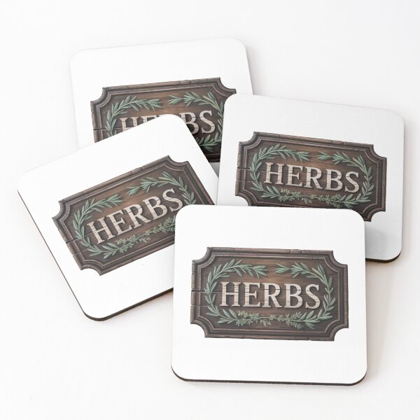 Item preview, Rustic Wooden Sign with Herbs Text and Decorative Illustrations designed and sold by Creative88Art.