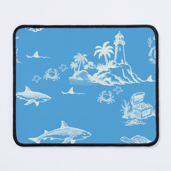 Item preview, Shark Island Ocean Toile with Treasure and Turtles designed and sold by Loomandlorebyh.