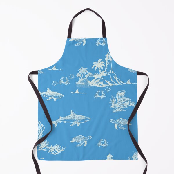 Item preview, Shark Island Ocean Toile with Treasure and Turtles designed and sold by Loomandlorebyh.