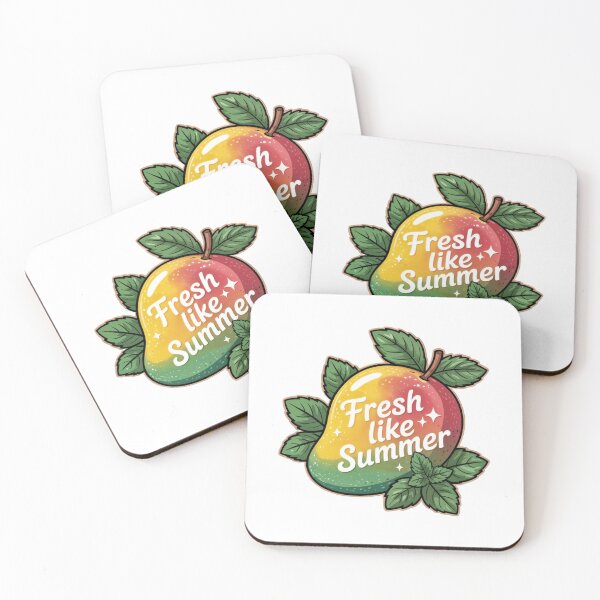 Item preview, Stylized Mango Illustration with Text and Green Leaves on Black designed and sold by Creative88Art.
