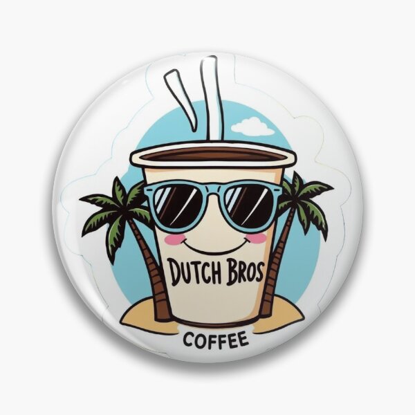 Aperçu de l'œuvre Autocollant café Dutch Bros – Tasse aux couleurs tropicales des années 90 avec abat-jour créée et vendue par Gscode.