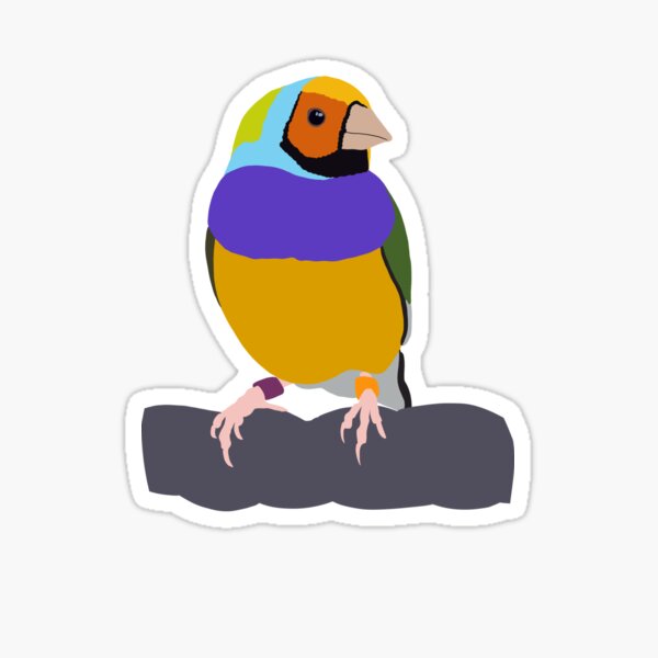 Vibrant Gouldian Finch Perched Sticker