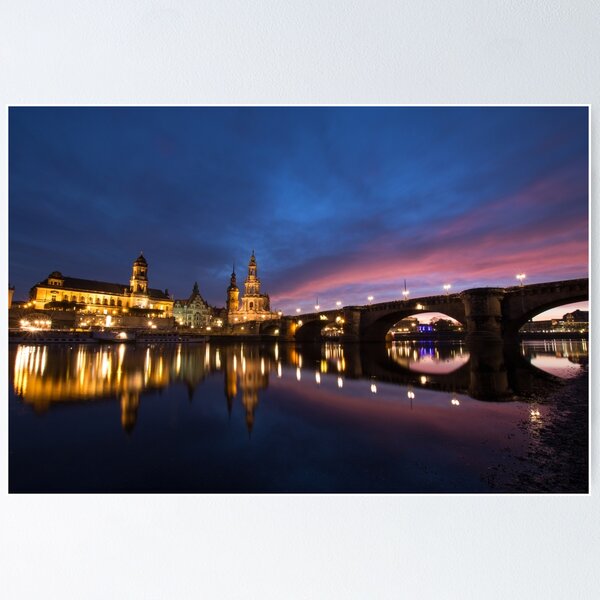 Item preview, Dresden Skyline at Night – Magical Evening Atmosphere on the Elbe designed and sold by grabyourcam.