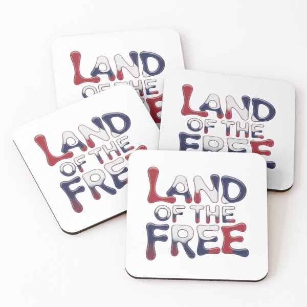 Item preview, Land of the Free Text Design with Red, White, and Blue Colors designed and sold by Creative88Art.