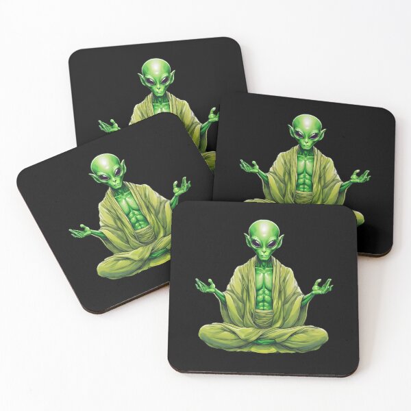 Item preview, Funny  Aliens, Yoga Life,  Yoga Humor, Space Mission,  Alient Yoga, Yoga Lover, Green Planet, Cute Alien,  UFO,  Yoga Alien, Buddha Alien , Yoga buddha Master,  designed and sold by KolorellaS.