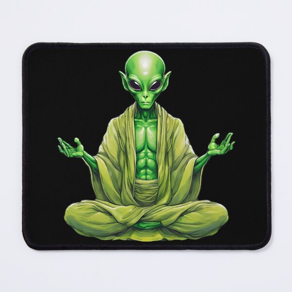 Item preview, Funny Aliens, Yoga Life, Yoga Humor, Space Mission, Alient Yoga, Yoga Lover, Green Planet, Cute Alien, UFO, Yoga Alien, Buddha Alien , Yoga buddha Master, designed and sold by KolorellaS.