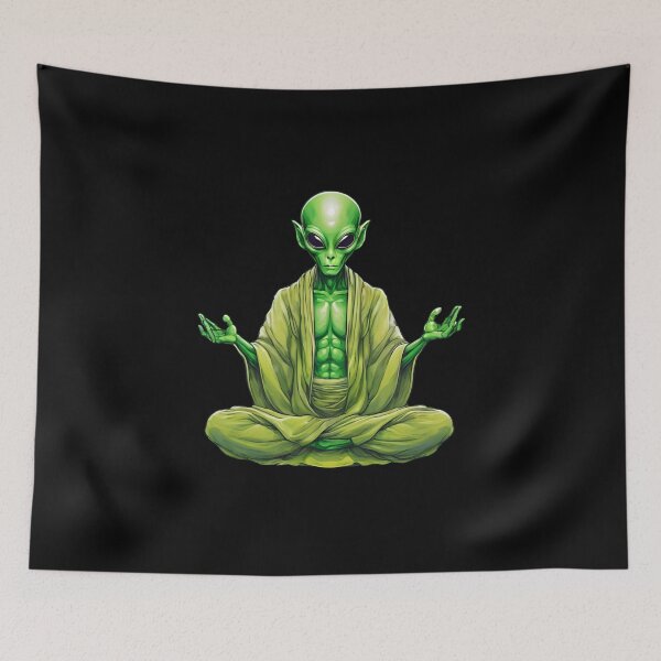 Item preview, Funny  Aliens, Yoga Life,  Yoga Humor, Space Mission,  Alient Yoga, Yoga Lover, Green Planet, Cute Alien,  UFO,  Yoga Alien, Buddha Alien , Yoga buddha Master,  designed and sold by KolorellaS.