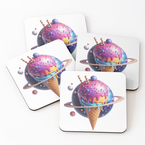 Item preview, Cosmic Ice Cream Cone with Saturn's Ring and Celestial Objects designed and sold by Creative88Art.