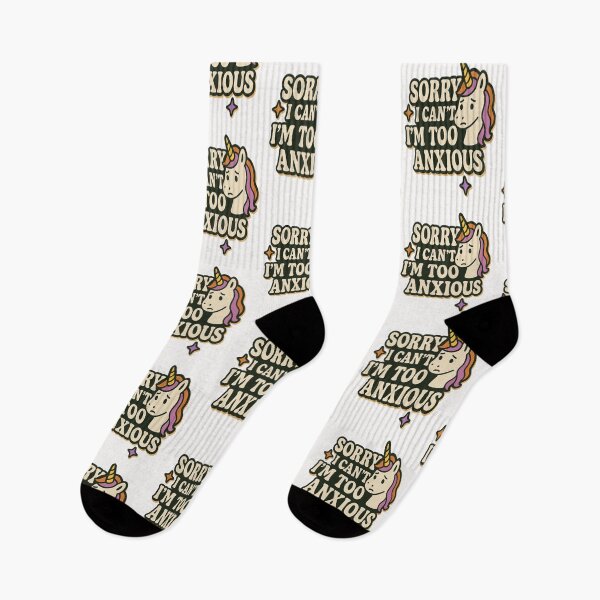 Item preview, Sorry I Can’t I’m Too Anxious – Cute Retro Unicorn Quote designed and sold by D3monic.