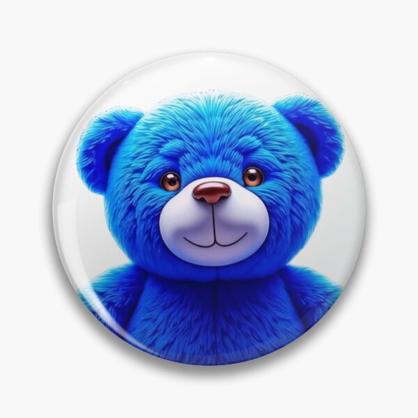 Item preview, Vibrant Blue Teddy Bear with Red Nose on Black Background designed and sold by Creative88Art.