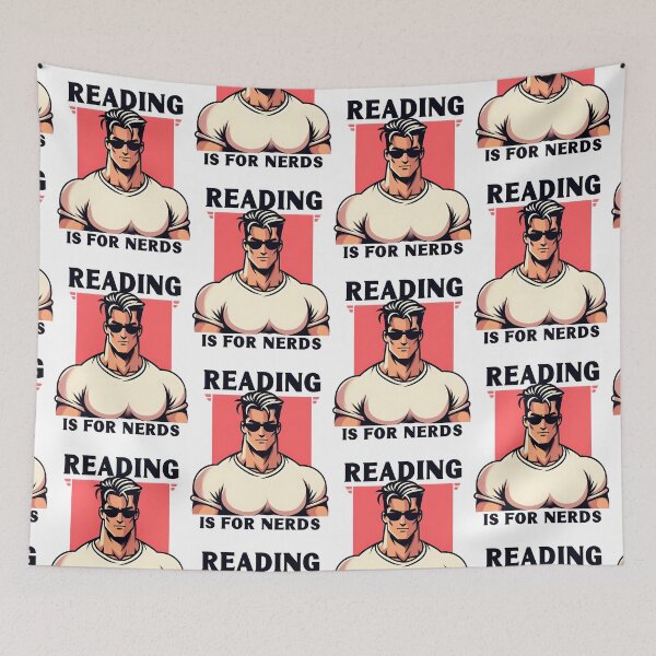 Item preview, Reading is for nerds book joke chad bodybuilding designed and sold by Captain-Jackson.
