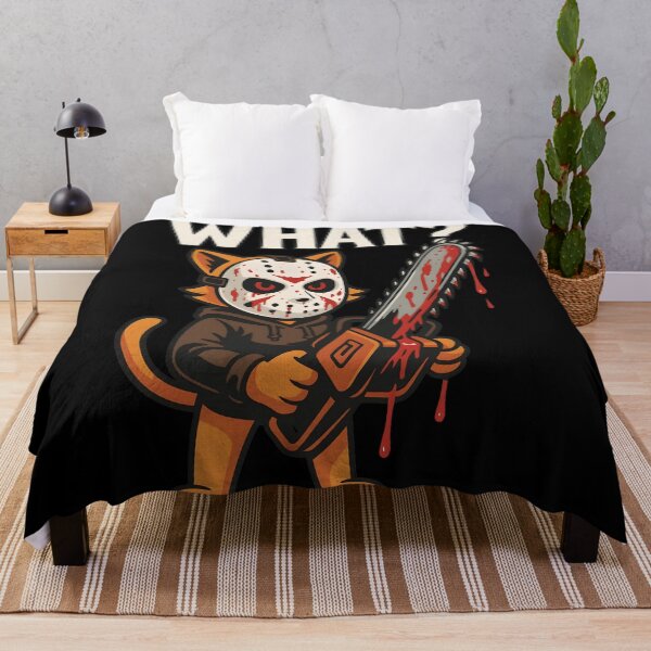 Item preview, Creepy Cat with Chainsaw in Jason Mask – Horror Cat Art – Funny Killer Cat Design designed and sold by WAUZ.