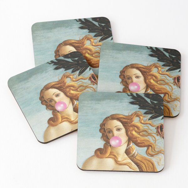 Item preview, Birth of Venus blowing Pink Bubble gum humorous funny meme print by Sandro Botticelli designed and sold by Jéanpaul  Ferro.