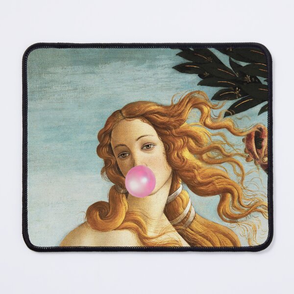 Item preview, Birth of Venus blowing Pink Bubble gum humorous funny meme print by Sandro Botticelli designed and sold by Jéanpaul  Ferro.