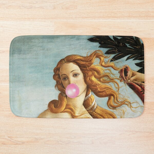 Item preview, Birth of Venus blowing Pink Bubble gum humorous funny meme print by Sandro Botticelli designed and sold by Jéanpaul  Ferro.