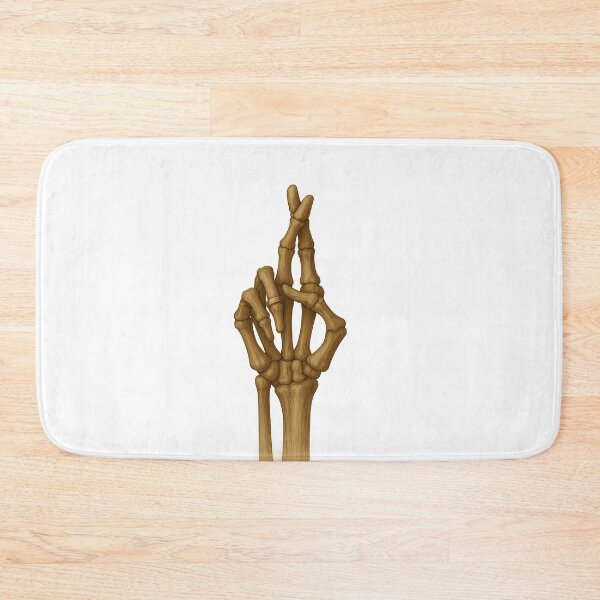 Item preview, Skeleton Fingers Crossed – Lucky Bone Hand with Gold Ring Art designed and sold by Shoot-The-Moon.