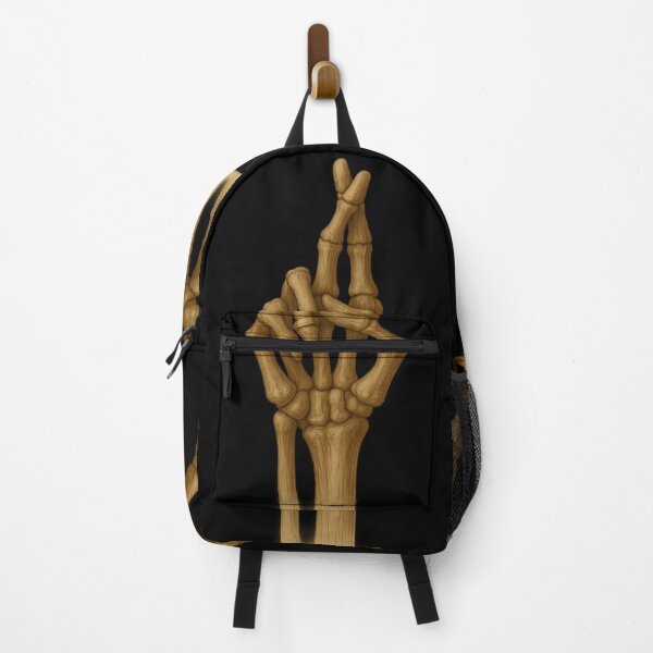 Item preview, Skeleton Fingers Crossed – Lucky Bone Hand with Gold Ring Art designed and sold by Shoot-The-Moon.