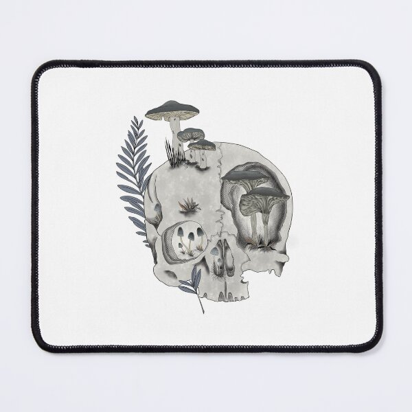 Item preview, Human skull, mushrooms and fern designed and sold by Elifndz.