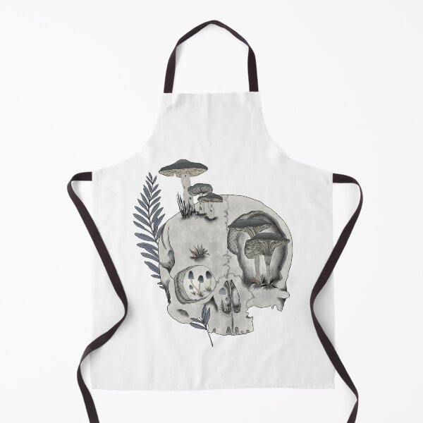 Item preview, Human skull, mushrooms and fern designed and sold by Elifndz.