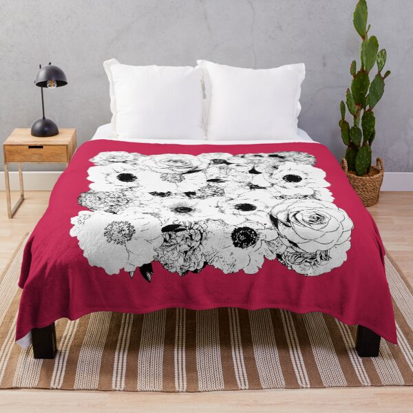 Item preview, Chic Minimalist Black & White Floral Line Art on Soft Pink Background designed and sold by EsvitaDesign.