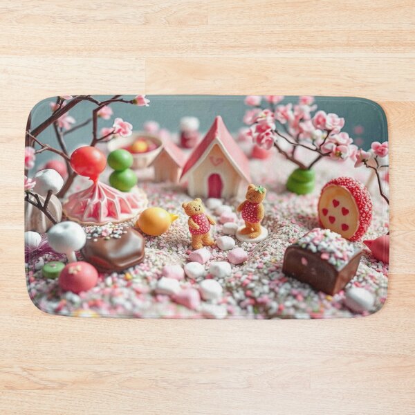 Item preview, Sweet Dreamscape – Candy, Bears & Blossoms combined in a magical artwork by KI artist FotoworldEdel designed and sold by FotoworldEdel.