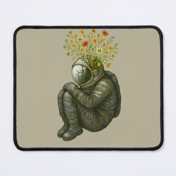 Item preview, Floral Astronaut Surreal Art – Cracked Helmet with Blooming Flowers Illustration designed and sold by Shoot-The-Moon.