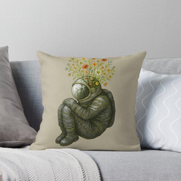 Item preview, Floral Astronaut Surreal Art – Cracked Helmet with Blooming Flowers Illustration designed and sold by Shoot-The-Moon.
