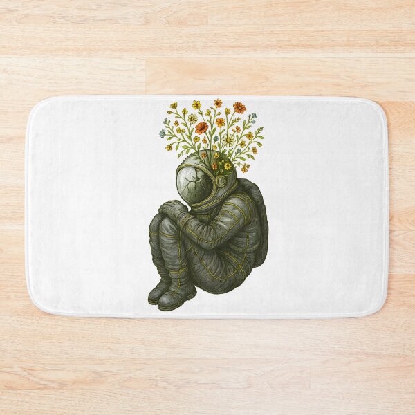 Item preview, Floral Astronaut Surreal Art – Cracked Helmet with Blooming Flowers Illustration designed and sold by Shoot-The-Moon.