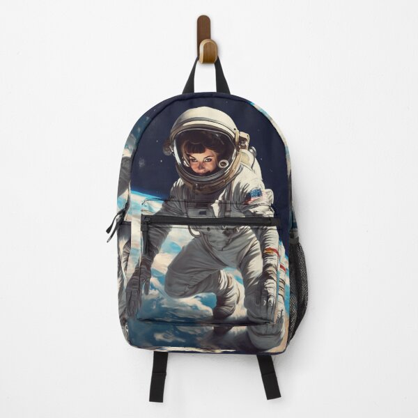 Item preview, Female Astronaut Mid-century Norman Rockwell Inspired \ ON TOP OF THE WORLD designed and sold by NickWhittleArt.