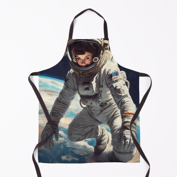 Item preview, Female Astronaut Mid-century Norman Rockwell Inspired \ ON TOP OF THE WORLD designed and sold by NickWhittleArt.