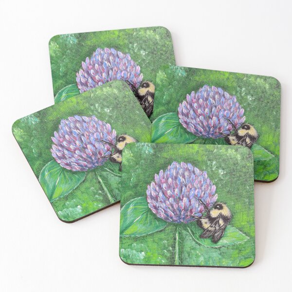 Item preview, Bee on Purple Clover Painting designed and sold by Art by Kirsten Sneath.