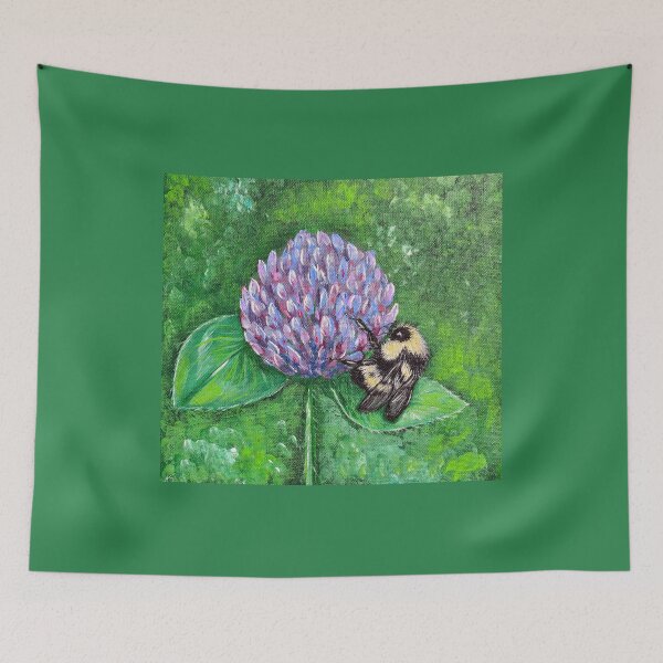 Item preview, Bee on Purple Clover Painting designed and sold by Art by Kirsten Sneath.