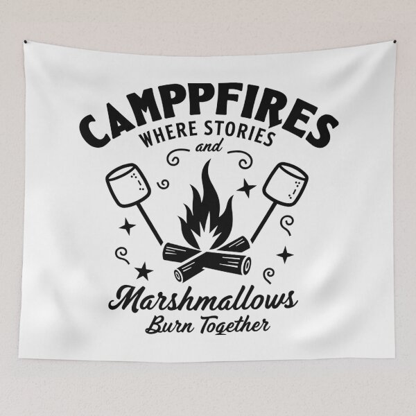 Item preview, Campfires Where Stories and Marshmallows Burn – Fun Camping Quote Design designed and sold by GRITMOOD.