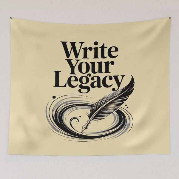 Item preview, Write Your Legacy Art Print | Inspirational Feather Swirl Design designed and sold by pnidesign.