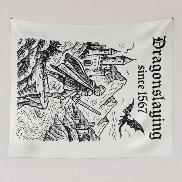 Item preview, Knight vs Dragon – Medieval Castle Scene designed and sold by SteadyRolling.