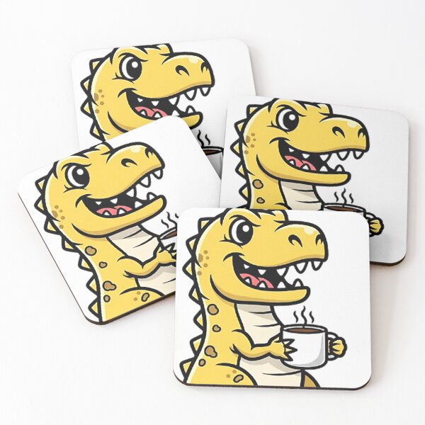 Item preview, Coffee obsessed dinosaur designed and sold by likbatonboot.