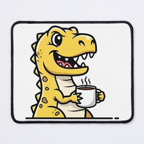 Item preview, Coffee obsessed dinosaur designed and sold by likbatonboot.