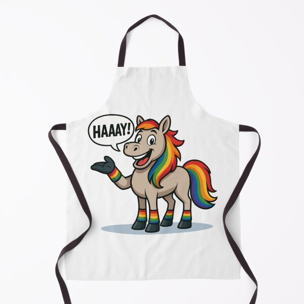 Item preview, Rainbow Horse Shouting HAAAY! – Fun LGBTQ Pride Cartoon Design designed and sold by NoveltyandFun.
