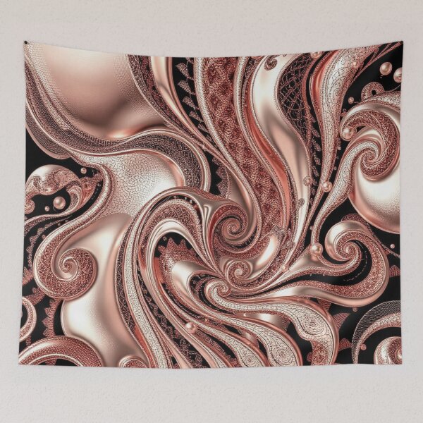 Item preview, Baroque Bloom – Rose Gold Filigree Abstract Art designed and sold by Harmonic_Layers.