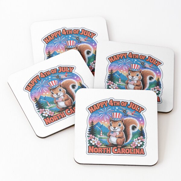Item preview, North Carolina 4th of July Chibi Squirrel Sticker | Blue Ridge Mountains, Dogwood Flowers, and Wright Flyer designed and sold by Nuist25.