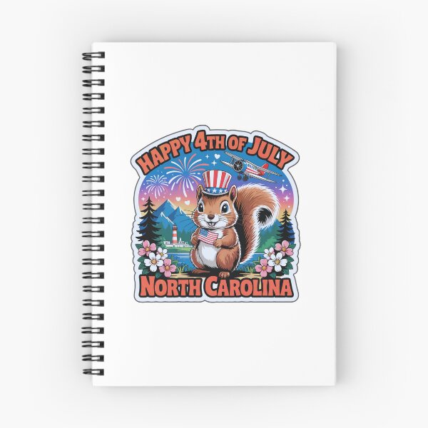 Item preview, North Carolina 4th of July Chibi Squirrel Sticker | Blue Ridge Mountains, Dogwood Flowers, and Wright Flyer designed and sold by Nuist25.