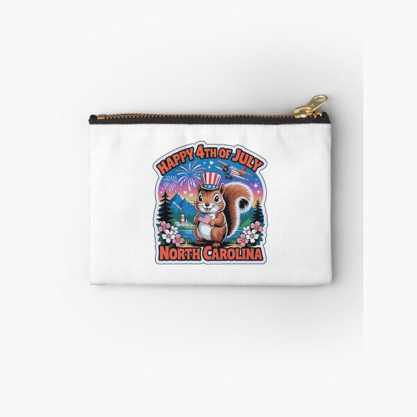 Item preview, North Carolina 4th of July Chibi Squirrel Sticker | Blue Ridge Mountains, Dogwood Flowers, and Wright Flyer designed and sold by Nuist25.
