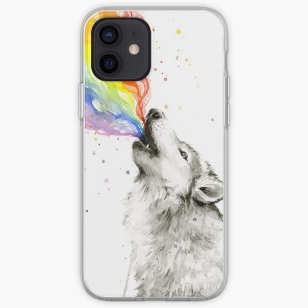 Wolf Howling Rainbow iPhone Soft Case