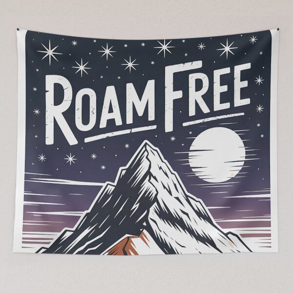 Item preview, Roam Free Mountain Art Print | Vintage Night Landscape Design for Summer designed and sold by pnidesign.