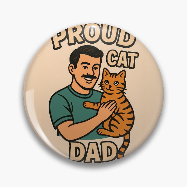 Artikelvorschau, Proud Cat Dad – Retro Comic Style Design entworfen und verkauft von PixelForge.com.de.