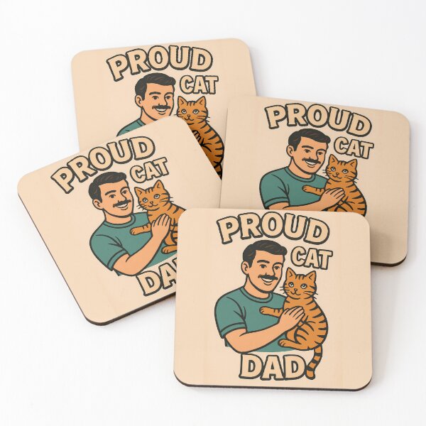Artikelvorschau, Proud Cat Dad – Retro Comic Style Design entworfen und verkauft von PixelForge.com.de.