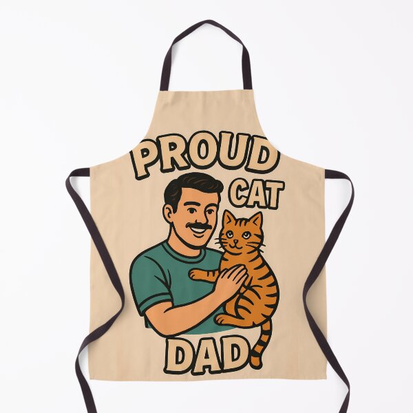 Artikelvorschau, Proud Cat Dad – Retro Comic Style Design entworfen und verkauft von PixelForge.com.de.